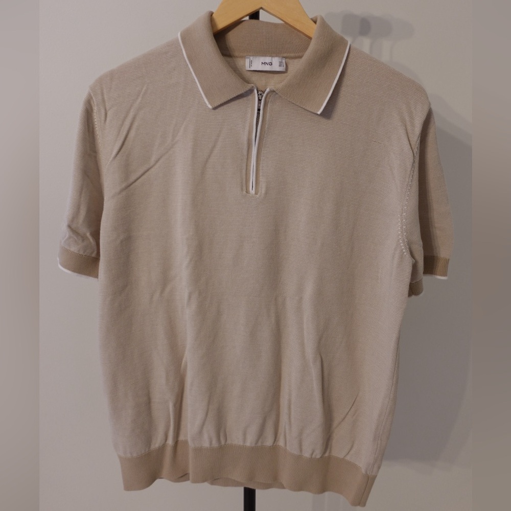 Mango Light Tan Polo Shirt